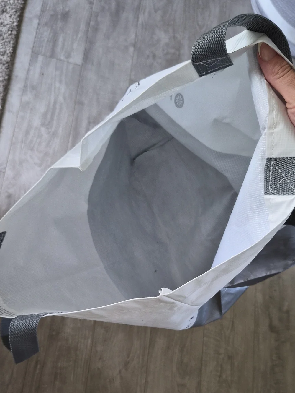 Athleta Two-Tone Gray and Light Gray Duffel Tote
